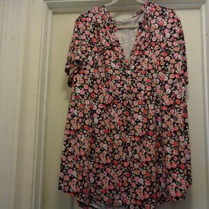 COUNTRY GIRL PRAIRIE STYLE EMPIRE WAIST FLOWERS TOP 24 W